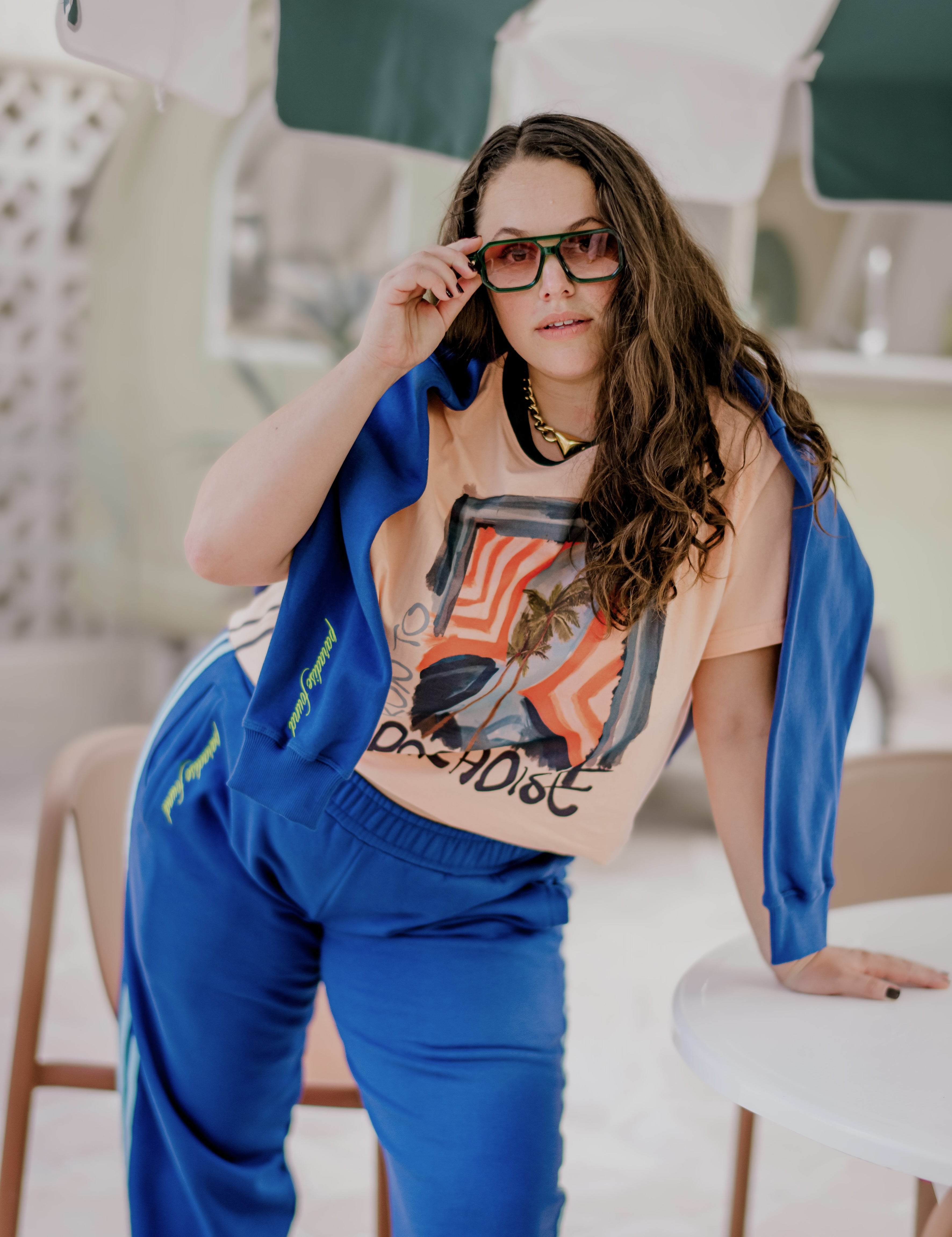 Run to Paradise Sweat Pants Blue