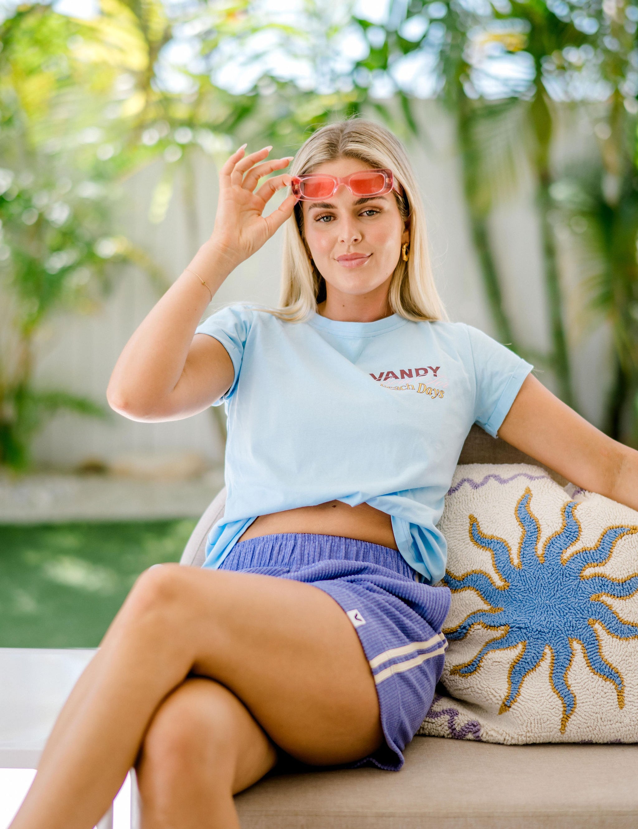 Beach Days Baby Blue Tee