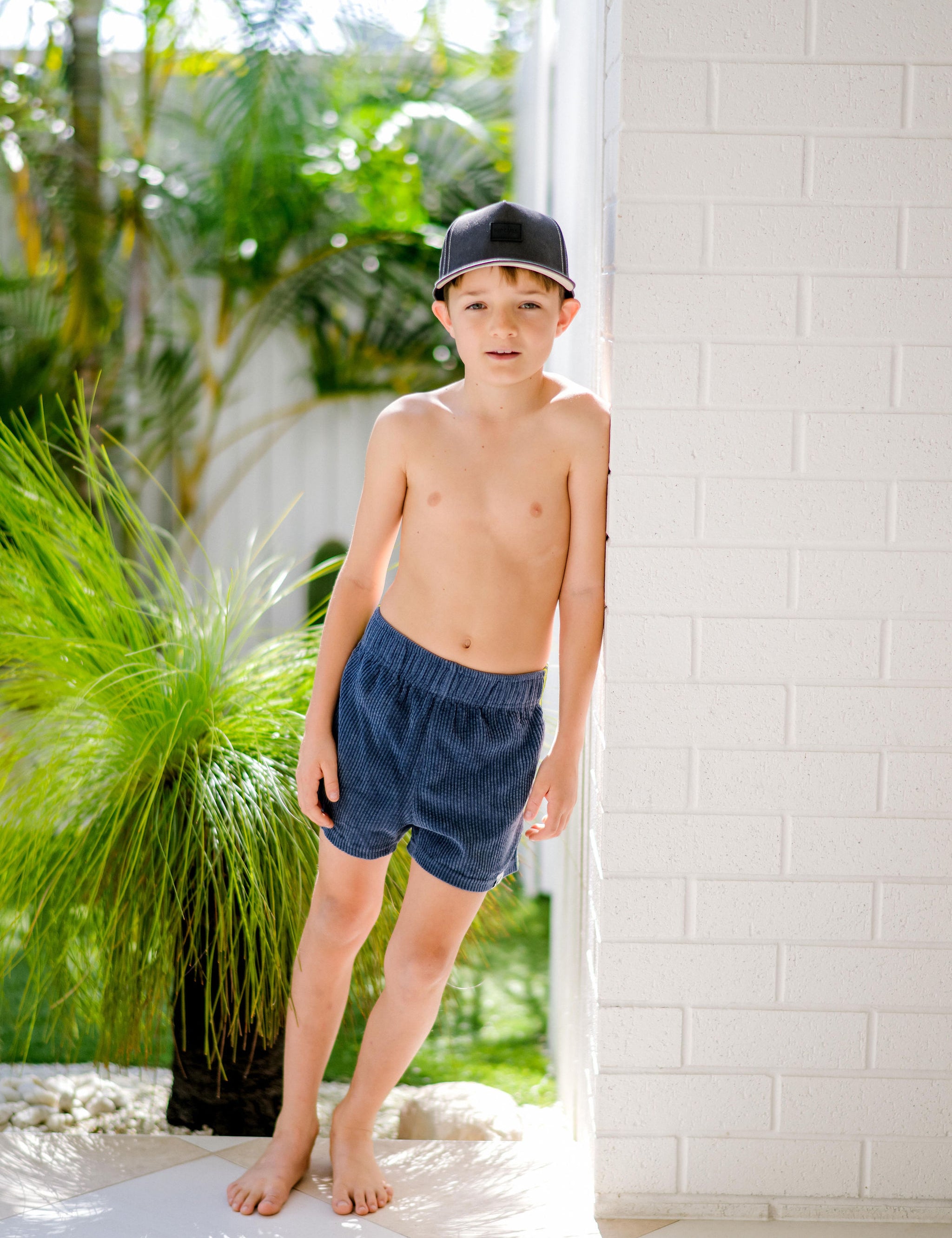 Kids Witty Blue Cord Shorts