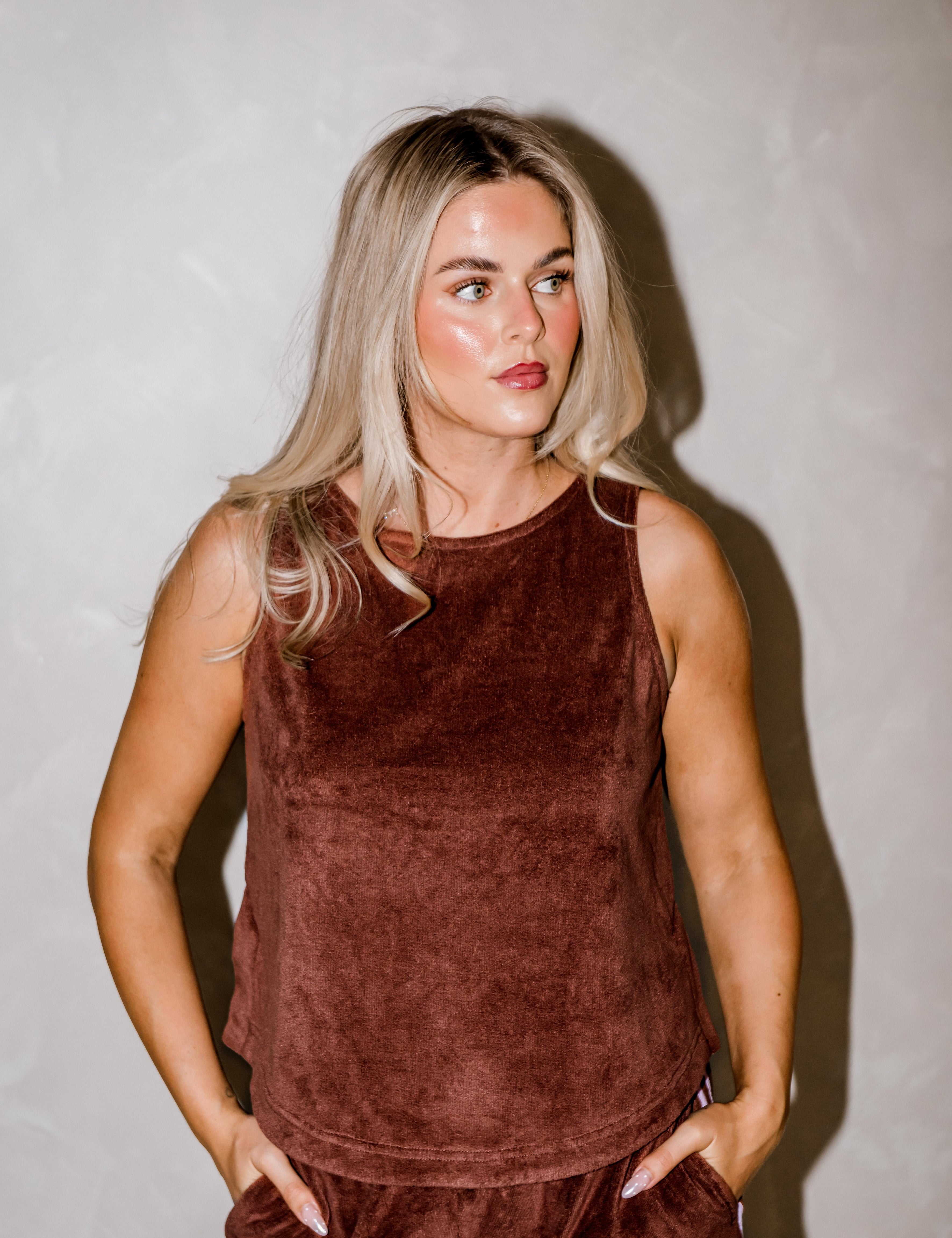 Chocolate Terry Tee Relaxed Tank