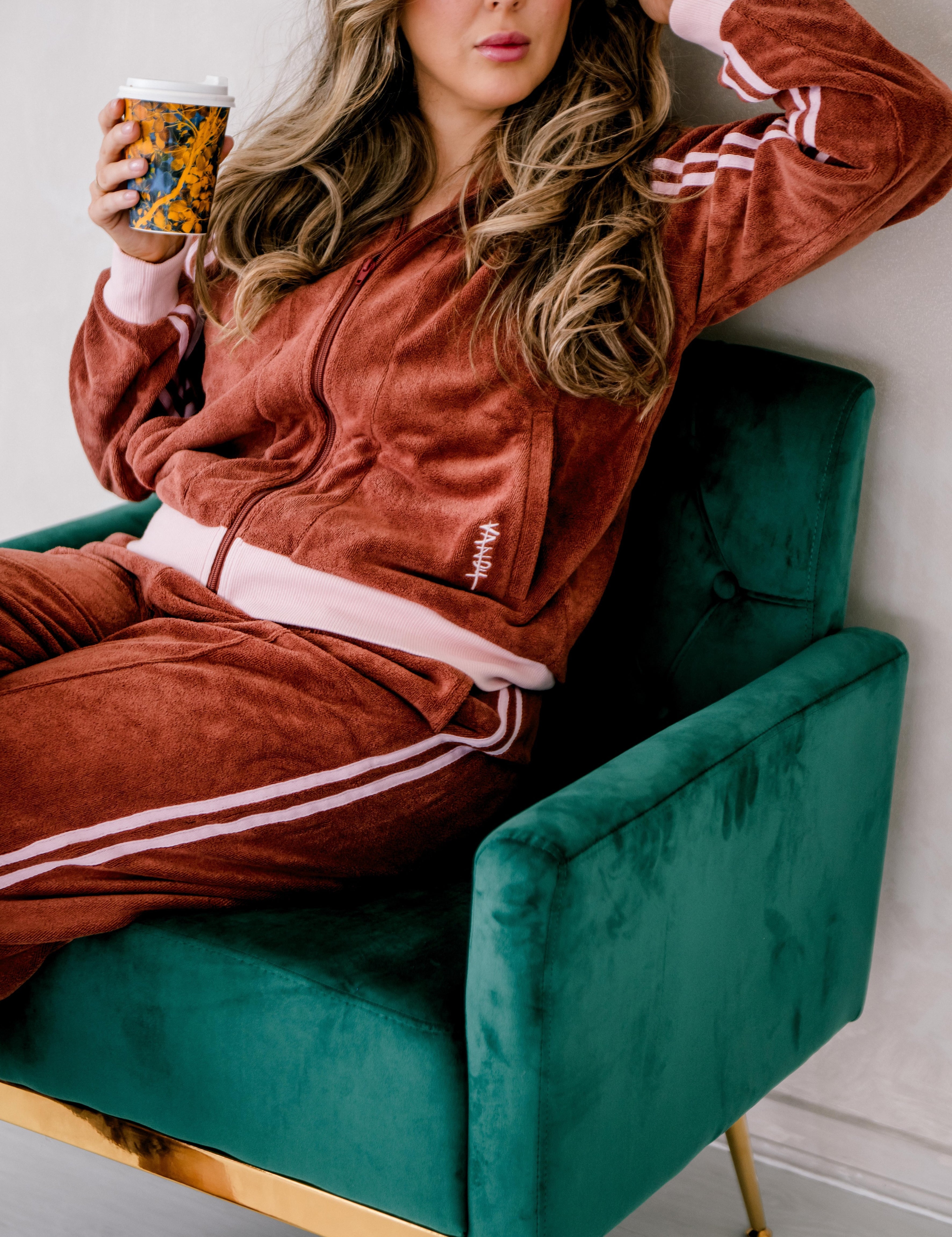 Chocolate Terry Zipper Jacket