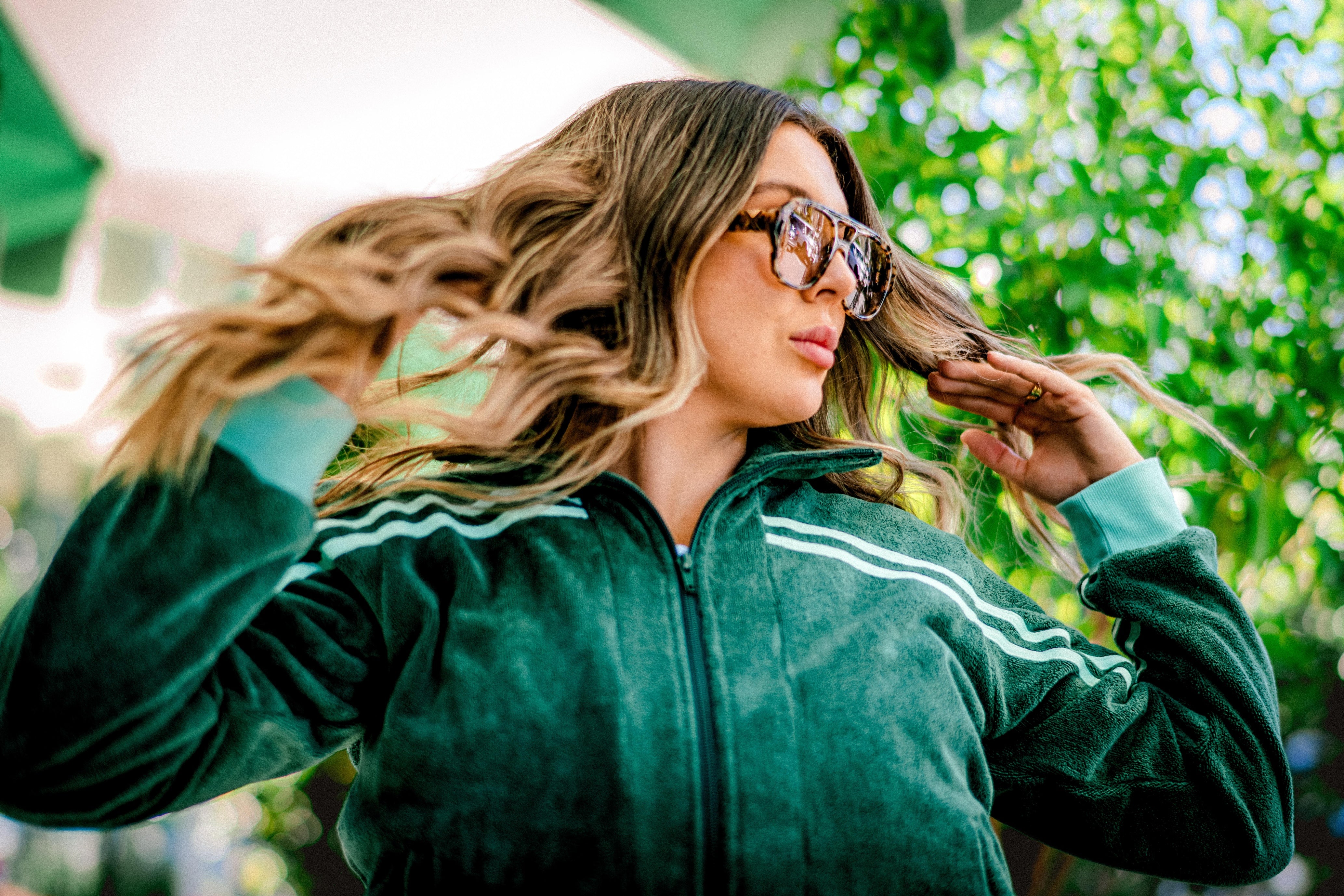 Electric Green Terry Zipper Jacket